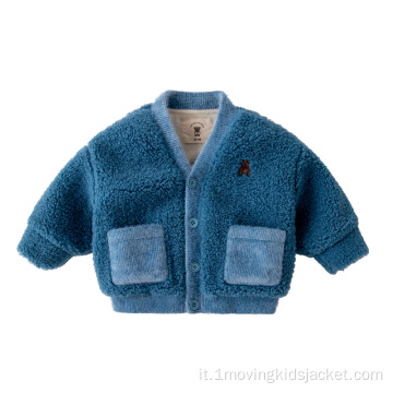 Cardigan per giacca da bambino Plus ispessimento in velluto